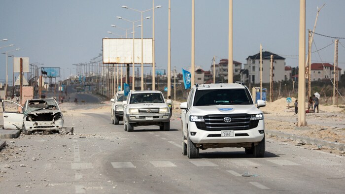 Ein UNO-Konvoi in Gaza