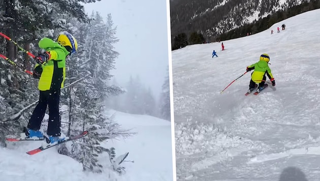Hannes Reichelt's son is already going full throttle on the slopes. (Bild: instagram.com/hannesreichelt)