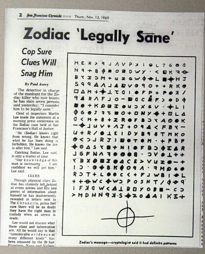 Sieben Menschen tötete der Zodiac-Killer im Raum von San Francisco (USA). Seine verschlüsselten ...