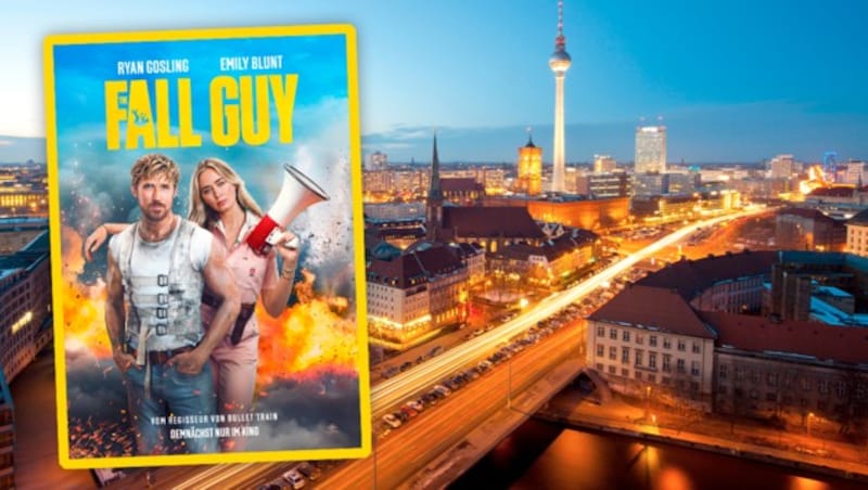 Fliegen Sie mit krone.tv, krone.at und kronehit zur Europa-Premiere von „The Fall Guy“ nach Berlin! (Bild: © Universal Studios. All Rights Reserved; stock.adobe.com Krone KREATIV,)