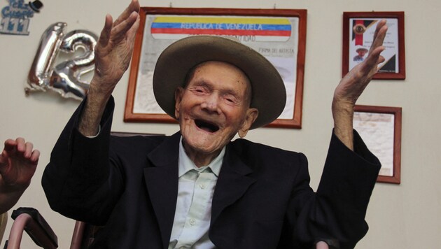 Ezen a képen Juan Vicente Pérez Mora 112 éves volt. (Bild: AFP)