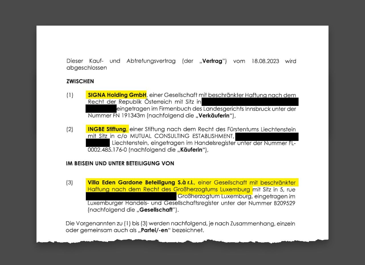 Ayrıca 18 Ağustos'ta Benkos'un INGBE Vakfı, Signa Holding'in Garda Gölü'ndeki villalardaki hisselerini 46 milyon Euro karşılığında satın aldı (Bild: Krone KREATIV, zVg.) Ayrıca 18 Ağustos'ta Benkos'un INGBE Vakfı, Signa Holding'in Garda Gölü'ndeki villalardaki hisselerini 46 milyon Euro karşılığında satın aldı (Bild: Krone KREATIV, zVg.)