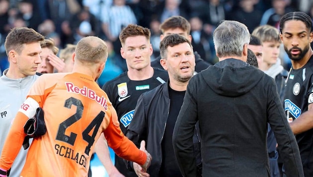 Nach dem Spiel gegen Salzburg war bei Sportchef Andreas Schicker und Präsident Christian Jauk der Ärger groß. (Bild: GEPA pictures)