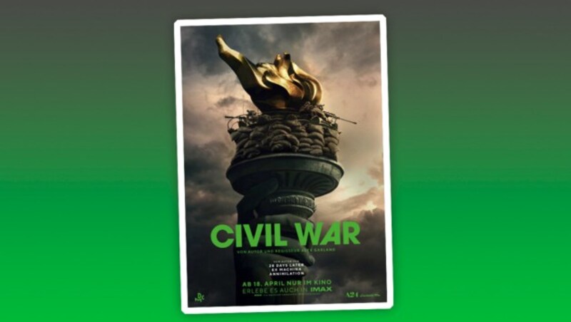 Gewinnen Sie Tickets für die Österreich-Premiere von „Civil War“ am 16. April in den Wiener Village Cinemas. (Bild: © 2024 A24 / DCM Krone KREATIV,)