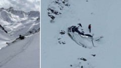 Das Flugzeug zerschellte am Berg. (Bild: zoom.tirol, Polizei Tirol)