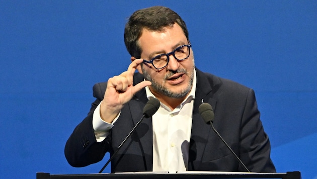 Salvini a közelmúltban többször is hevesen bírálta Ausztriát. (Bild: AFP)