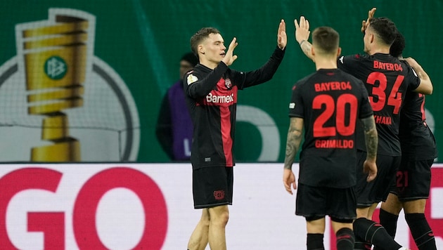 Bayer Leverkusen fulfilled their mandatory task against Fortuna Düsseldorf and reached the DFB Cup final. (Bild: Associated Press)