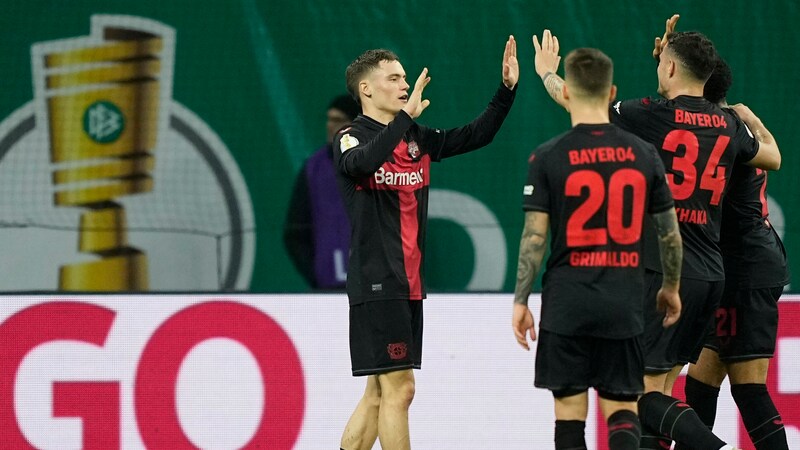 Bayer Leverkusen erfüllt die Pflichtaufgabe gegen Fortuna Düsseldorf und steht im DFB-Pokalfinale. (Bild: Associated Press)