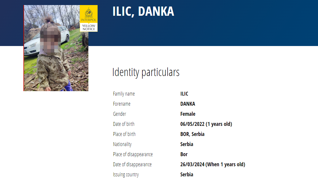 The search request from Interpol (Bild: www.interpol.int)