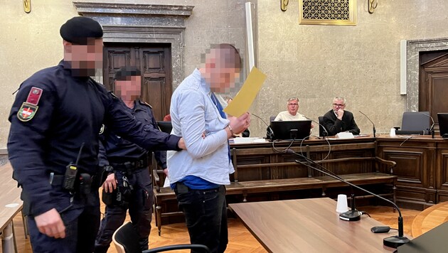 The 23-year-old Viennese at his trial in the Vienna regional court. (Bild: Sophie Pratschner, Krone KREATIV)