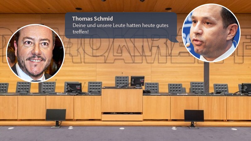 Chats between René Benko and Thomas Schmid were a topic of discussion in the U Committee today. (Bild: zVg)