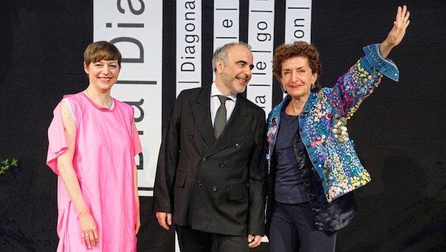 Açılış: Claudia Slanar ve Dominik Kamalzadeh, Ruth Beckermann ile birlikte (Bild: Erwin Scheriau / KRONE)