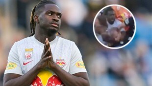 Oumar Solet ging Jon Gorenc-Stankovic im Liga-Duell an die Gurgel und blieb unbestraft. (Bild: GEPA, x, krone.at-grafik)