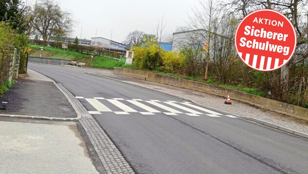 Der neue Zebrastreifen soll Schutz bieten! (Bild: zvg)
