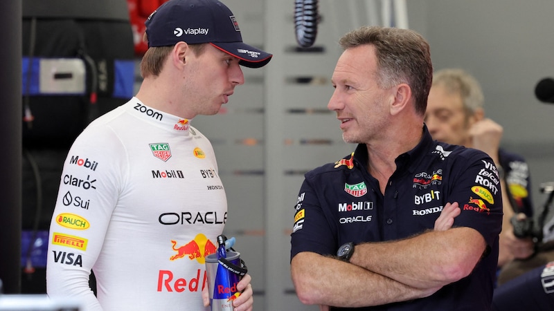 Das Verhältnis zwischen Max Verstappen (links) und Teamchef Christian Horner soll angespannt sein. (Bild: APA/AFP/POOL/Giuseppe CACACE)