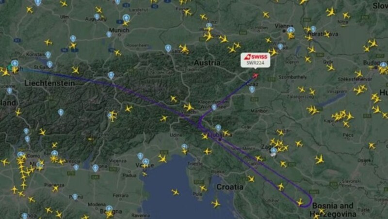 (Bild: Flightradar24 (Screenshot))