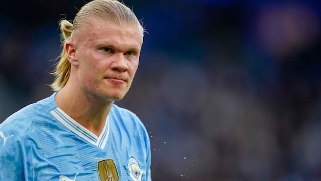 Manchester Citys Erling Haaland (Bild: AP)