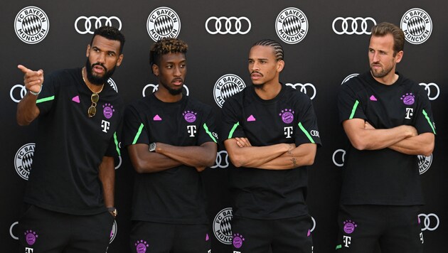 Kingsley Coman (2nd from left) and Leroy Sane (2nd from right) are out against Heidenheim. (Bild: APA/AFP/Christof STACHE)