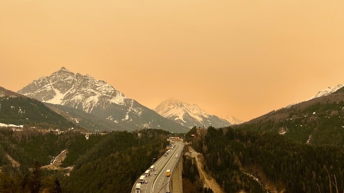 Saharan dust turns Austria's mountains a visible golden color