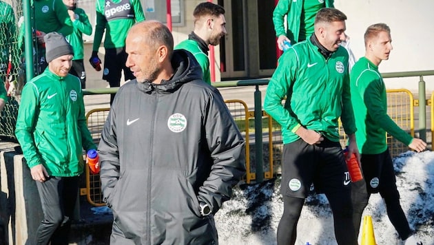 March off! Former coach Rene Poms accuses Leoben chairman Bichler of ranting after his departure. (Bild: Sepp Pail)