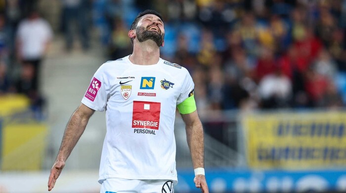 Horrified: SKN striker Dario Tadic