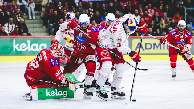 KAC goalie Sebastian Dahm wants to strike back today in the second final away from home. (Bild: GEPA pictures)