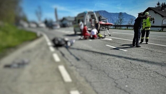 Der Biker musste schwer verletzt ins UKH gebracht werden.