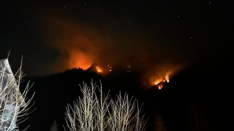 Das Ausmaß des Waldbrandes in Wildalpen (Bild: Freiwillige Feuerwehr Mariazell)