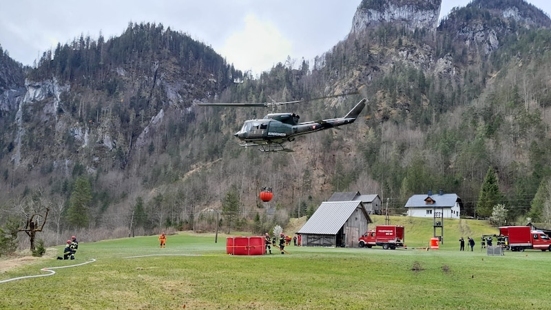 Der Waldbrand in Wildalpen (Bild: Freiwillige Feuerwehr Mariazell)