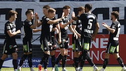 Jubel beim SK Sturm Graz, die einen 1:0-Sieg gegen den LASK feiern. (Bild: APA/ERWIN SCHERIAU)
