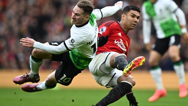 Liverpool FC and Man United drew 2-2. (Bild: APA/AFP/Paul ELLIS)