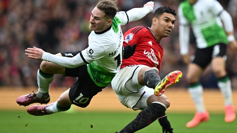 Der FC Liverpool und ManUnited trennen sich 2:2. (Bild: APA/AFP/Paul ELLIS)