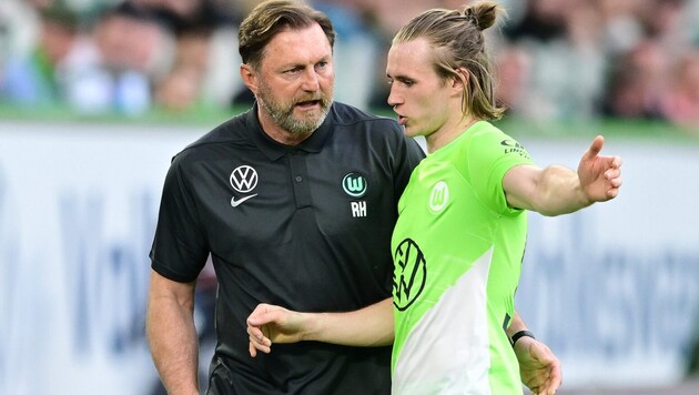 VfL-Trainer Ralph Hasenhüttl (li.) mit ÖFB-Legionär Patrick Wimmer (Bild: GEPA pictures)