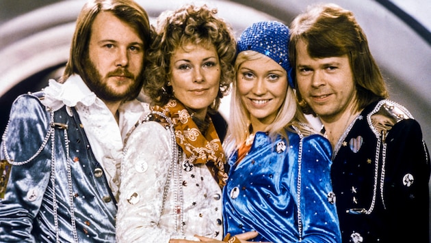 The members of ABBA in an archive photograph from 1974 (Bild: APA/AFP/TT News Agency/Olle LINDEBORG)
