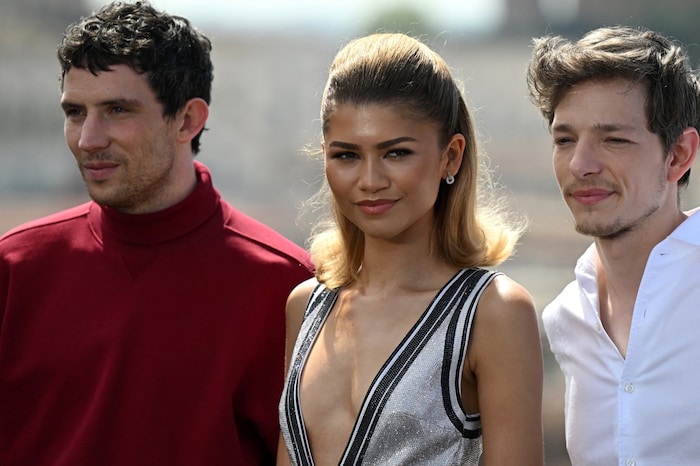 Zendaya és színésztársai Josh O'Connor és Mike Faist 