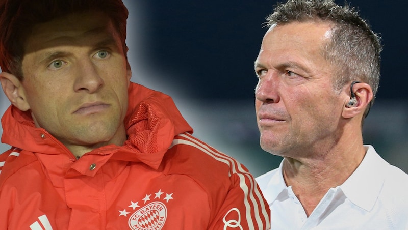 Thomas Müller, Lothar Matthäus (Bild: APA/AFP/Haitham AL-SHUKAIRI, APA/Sascha Schuermann)