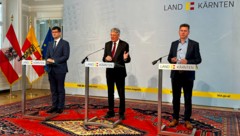 Gute Stimmung nach der Regierungssitzung am Dienstag: LH-Stellvertreter Martin Gruber (ÖVP), ...