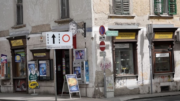 The robbed tobacconist's in Graz (Bild: Sepp Pail)