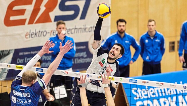 Star-Angreifer Luan Weber will mit den Hypo-Volleyballern den Meistertitel holen. (Bild: GEPA pictures/Wolfgang Grebien)
