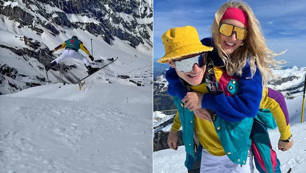 Jump! Odermatt „springt“ mit Freundin Stella in die 80er-Jahre (Bild: Instagram.com/marcoodermatt)