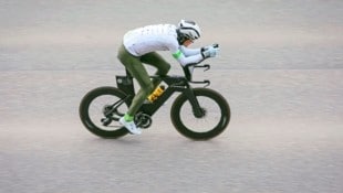 Lukas Kaufmann bei seinem Training für das Race Across America, kurz RAAM.  (Bild: Hannes Wallner)