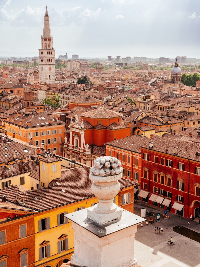 View over Modena with its yellow and red houses