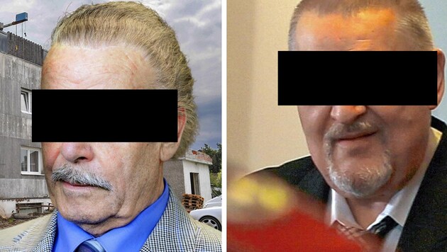 A súlyos bűnözők Josef Fritzl (balra) és Alfred U. (jobbra) - mindketten a kremsi Stein büntetés-végrehajtási intézetben vannak rács mögött. (Bild: APA/Picturedesk/Gerhard Bartel, Krone KREATIV)