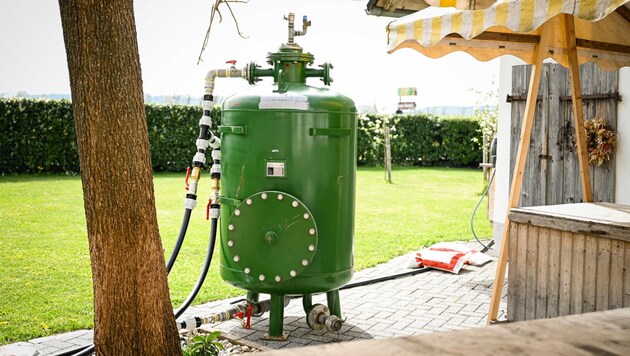 In the Pernau district of Wels, huge filter systems have been installed in a number of gardens. (Bild: Wenzel Markus)