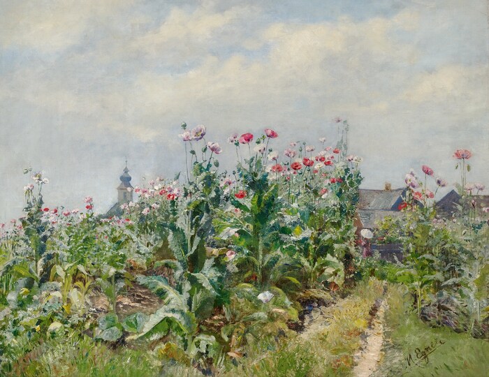 Marie Egner, Poppy field in bloom in Styria, around 1888