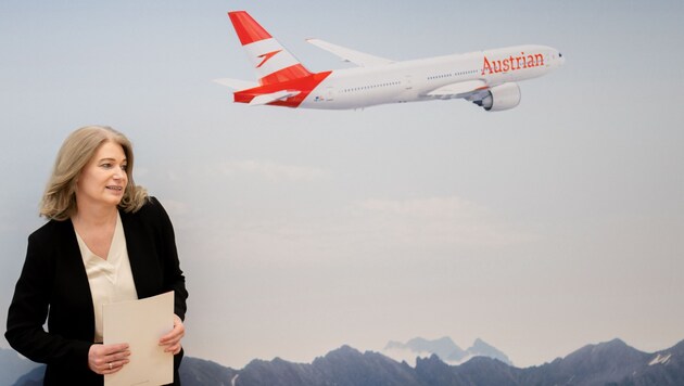 AUA-Chefin Annette Mann sorgt sich um die Zukunft der Airline. (Bild: APA/GEORG HOCHMUTH)