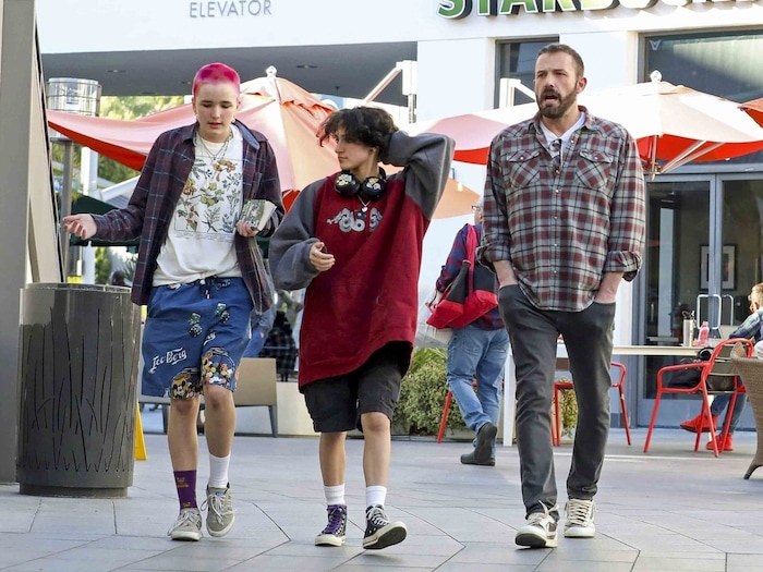 Ben Affleck with Fin and stepdaughter Emme