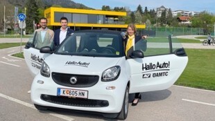 Präsentierten Sicherheitskampagne: Landesrat Sebastian Schuschnig, Stefan Valentinitsch (Leiter ÖAMTC Mobilitätspark) und Johanna Mutzl (Präsidentin ÖAMTC Kärnten) (Bild: Katrin Fister)