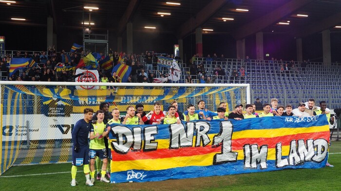So feierten St. Pöltens Spieler im April es Vorjahres.