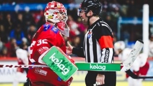 Gegenseitiger Respekt: KAC-Goalie Sebastian Dahm und Manuel Nikolic. (Bild: GEPA pictures)